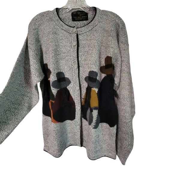Vintage 100% Baby Alpaca Sweater Button Up Cardigan Peruvian Natives El‎ Dorado - Picture 8 of 8